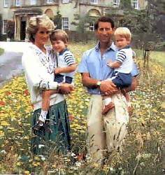 Charles und Diana mit Harry und Williams